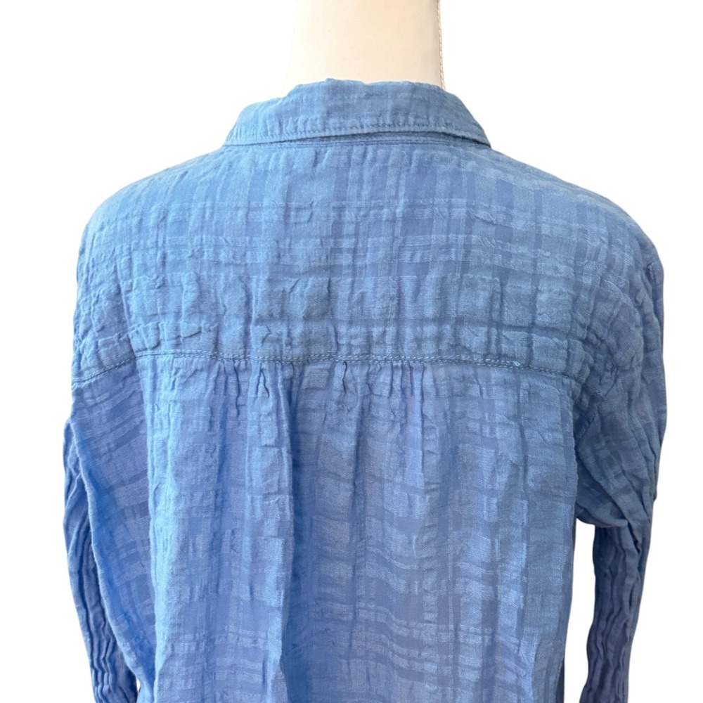 Anthropologie Pilcro & the Letterpress Gauzy Linen-Blend Button-Up Top Size 12 - Picture 6 of 11